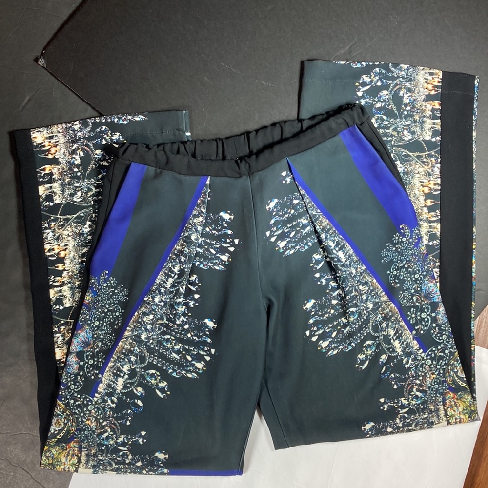 Clover Canyon Wide Leg Pants EUC, Pockets, Beautiful Chandelier Pattern!